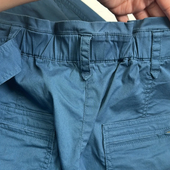 Anthropologie Women’s Size 12 Teal Ellie Embroidered Pockets Utility Pants Belt - Picture 10 of 16